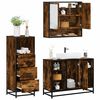 vidaXL Set de muebles ba&ntilde;o 3 pzas madera contrachapada roble ahumado