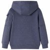 Sudadera infantil con capucha y cremallera azul oscuro m&eacute;lange 128