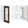 vidaXL Armario pared cocina puerta de cristal Lucca roble marr&oacute;n