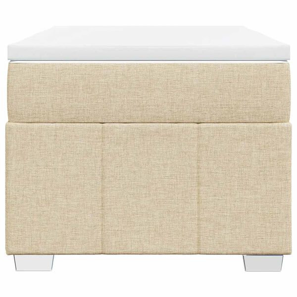 vidaXL Cama box spring con colch&oacute;n tela color crema 100x200 cm