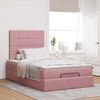 vidaXL Estructura de cama otomana colchones terciopelo rosa 120x200cm