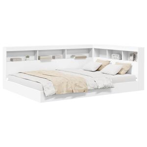 vidaXL Cama con Estanter&iacute;a Blanco 140 x 200 cm Madera contrachapada