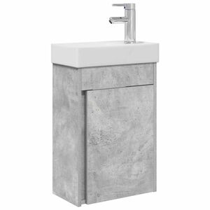 vidaXL M&oacute;dulo de ba&ntilde;o con grifer&iacute;a Gris Hormig&oacute;n 40,5 x 22,5 x 62 cm
