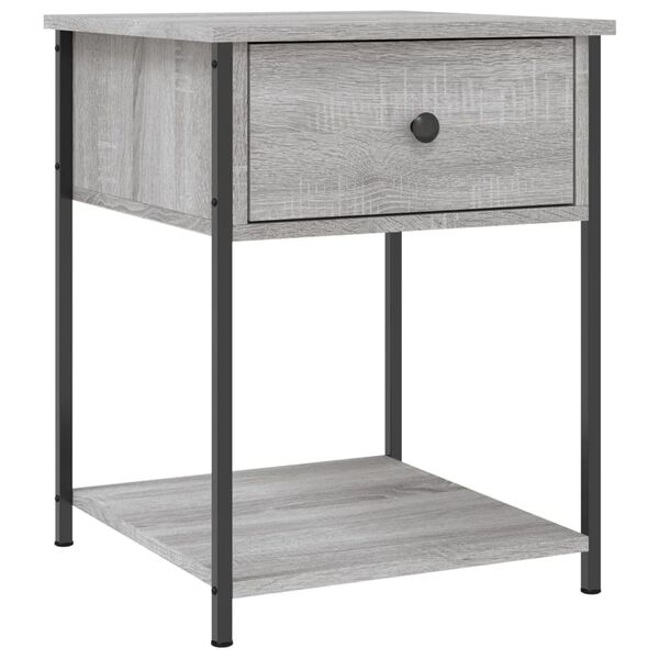 vidaXL Mesita de noche 2 uds madera ingeniería gris Sonoma 44x45x58 cm