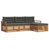 vidaXL Conjunto de sof&aacute;s de exterior 4 pcs Natural y Antracita