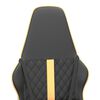 vidaXL Silla gaming con masaje cuero sint&eacute;tico dorado y negro