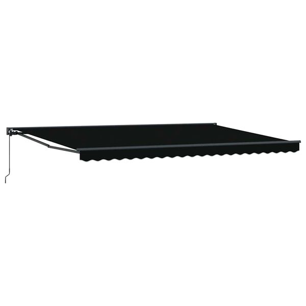 vidaXL Toldo Retr&aacute;ctil Manual Negro 500 x 300 cm Poli&eacute;ster y metal