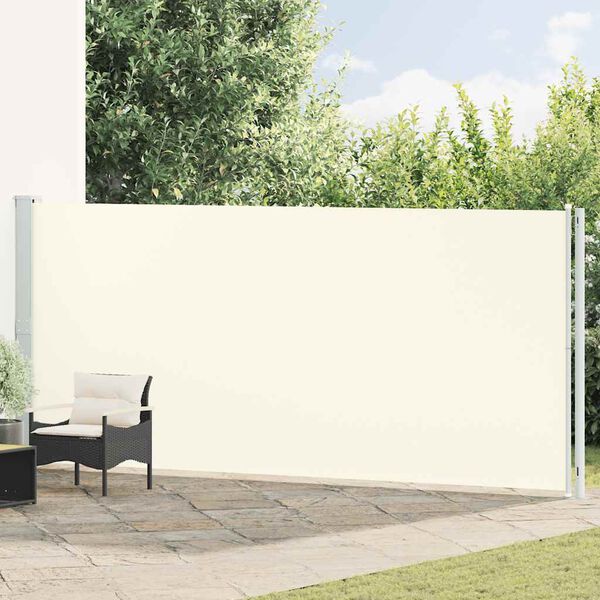 vidaXL Toldo lateral retr&aacute;ctil de jard&iacute;n crema 180x600 cm
