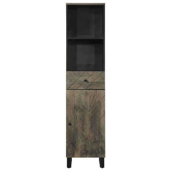 vidaXL Mueble de baño de madera maciza de mango negro 38x33x160 cm