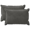 vidaXL Coj&iacute;n con almohada HOUTEN 2 uds. Gris oscuro Terciopelo
