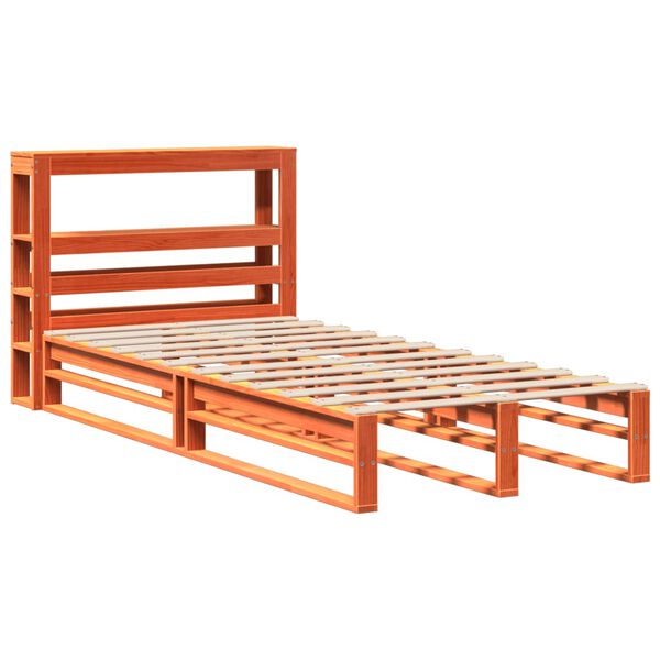 vidaXL Estructura de cama sin colch&oacute;n madera de pino marr&oacute;n 90x200 cm