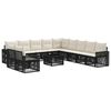 vidaXL Conjunto de sof&aacute;s de jard&iacute;n 12 pcs Negro y Blanco Crema