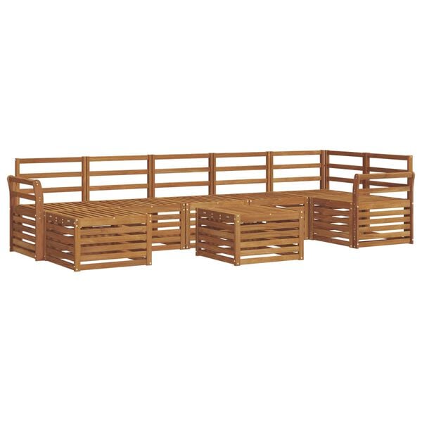 vidaXL Juegos de sof&aacute;s 8 pcs Natural Madera de Acacia S&oacute;lida