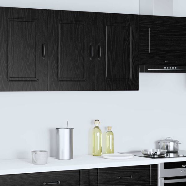 vidaXL Mueble de Cocina con puerta Kalmar Roble Negro 80 x 31 x 60 cm