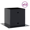 vidaXL Bases para postes cuadradas 12 uds. Antracita 141x141 mm