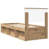 vidaXL Estructura de cama con cabecera Roble Artesanal 75 x 190 cm