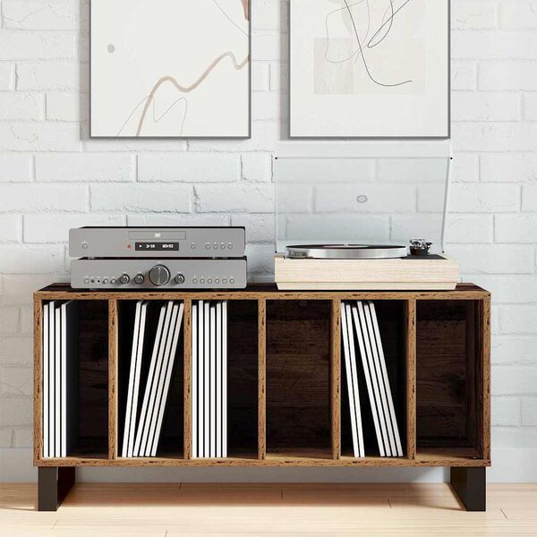 vidaXL Mueble para discos de vinilo Madera vieja 100 x 38 x 48 cm