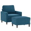 vidaXL Sill&oacute;n con taburete terciopelo azul 60 cm