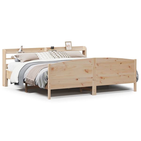 vidaXL Estructura de cama sin colch&oacute;n madera maciza de pino 180x200 cm