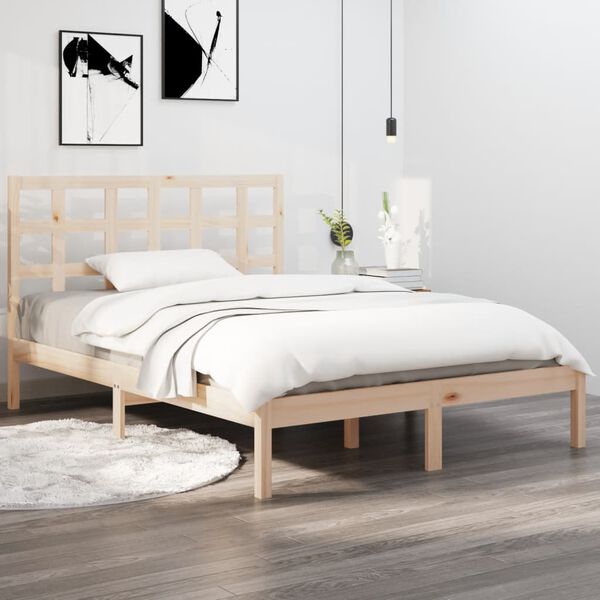vidaXL Estructura de cama madera maciza 120x190 cm