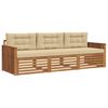 vidaXL Conjunto de sof&aacute;s de exterior 3 uds. Natural y Beige