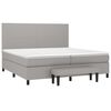 vidaXL Cama box spring con colch&oacute;n tela gris claro 200x200 cm