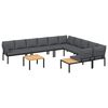 vidaXL Set de sof&aacute;s de jard&iacute;n con cojines 7 piezas aluminio negro