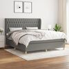 vidaXL Cama box spring con colch&oacute;n tela gris oscuro 180x200 cm