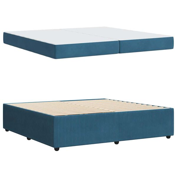 vidaXL Estructura de cama con colch&oacute;n Azul 200 x 200 cm tela