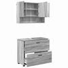 vidaXL Juego de muebles de ba&ntilde;o con caj&oacute;n con puerta 2 pcs Gris Sonoma
