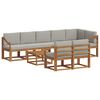 vidaXL Conjunto de sof&aacute;s de exterior 9 uds. Gris Natural y Claro