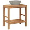 vidaXL Mueble tocador madera teca maciza con lavabo de piedra de r&iacute;o