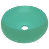 vidaXL Lavabo de lujo redondo cer&aacute;mica verde claro mate 40x15 cm