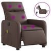 vidaXL Sill&oacute;n de masaje reclinable el&eacute;ctrico cuero sint&eacute;tico marr&oacute;n