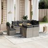 vidaXL Set de muebles de jard&iacute;n 9 pzas y cojines rat&aacute;n sint&eacute;tico gris