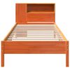 vidaXL Cama con estanter&iacute;a sin colch&oacute;n madera maciza marr&oacute;n 100x200 cm