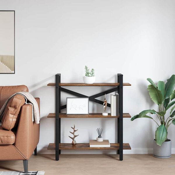 vidaXL Estante de libros Roble ahumado 100 x 33,5 x 102 cm