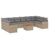 vidaXL Set de sof&aacute;s de jard&iacute;n 11pzas con cojines rat&aacute;n sint&eacute;tico beige