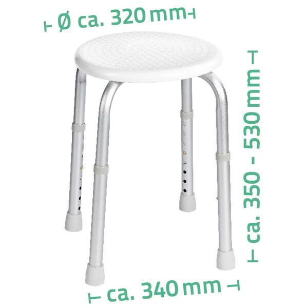 RIDDER Taburete de baño blanco 110 kg A00603101