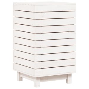 vidaXL Cesto para la ropa sucia madera maciza pino blanco 44x44x76 cm