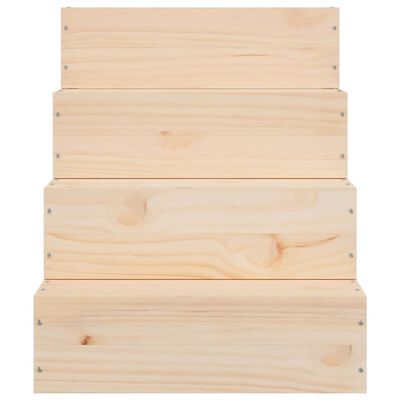 vidaXL Escalera para mascotas madera maciza de pino 40x49x47 cm