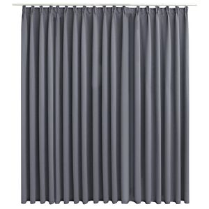 vidaXL Cortina opaca con ganchos gris 290x245 cm