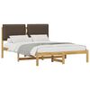 vidaXL Estructura de Cama con Cabecera Tapizada Blanco lavado y topo