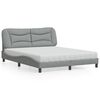 vidaXL Cama con colch&oacute;n Hvar de tela gris claro 160x200 cm
