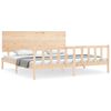 vidaXL Estructura de cama de matrimonio con cabecero madera maciza