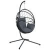 vidaXL Silla colgante huevo con soporte rat&aacute;n y acero antracita