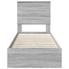 vidaXL Cama con almacenamiento con cabecera Gris Sonoma 75 x 190 cm