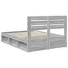 vidaXL Estructura de cama con cabecera Gris Sonoma 150 x 200 cm