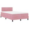 vidaXL Cama Box Spring LED con tiras LED Rosa 120 x 190 cm Terciopelo