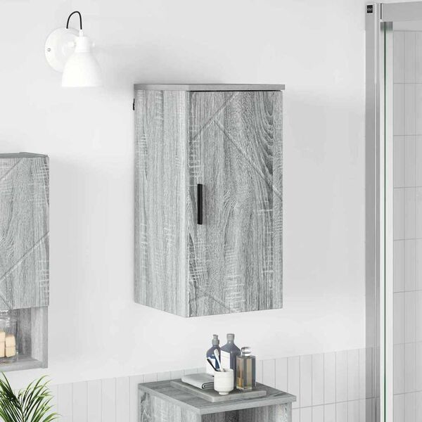 vidaXL Gabinete de Ba&ntilde;o con puerta Gris Sonoma 30 x 31,5 x 61 cm